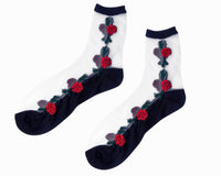 TSK1001 Red Rose Sheer Sock TSK1001-OS