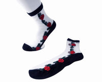 TSK1001 Red Rose Sheer Sock TSK1001-OS