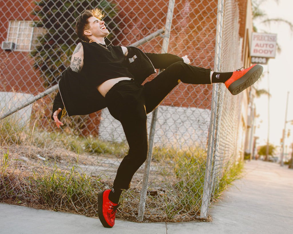 V3072 Red Suede Mondo Creeper