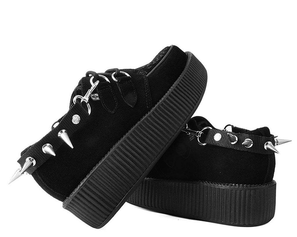 SA04 Spiked Black Bondage Shoe Straps