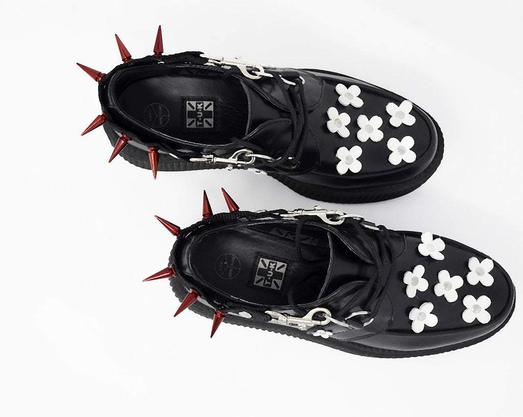 SA14 Spiked Red Bondage Shoe Straps