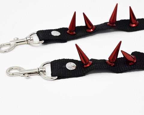 SA14 Spiked Red Bondage Shoe Straps