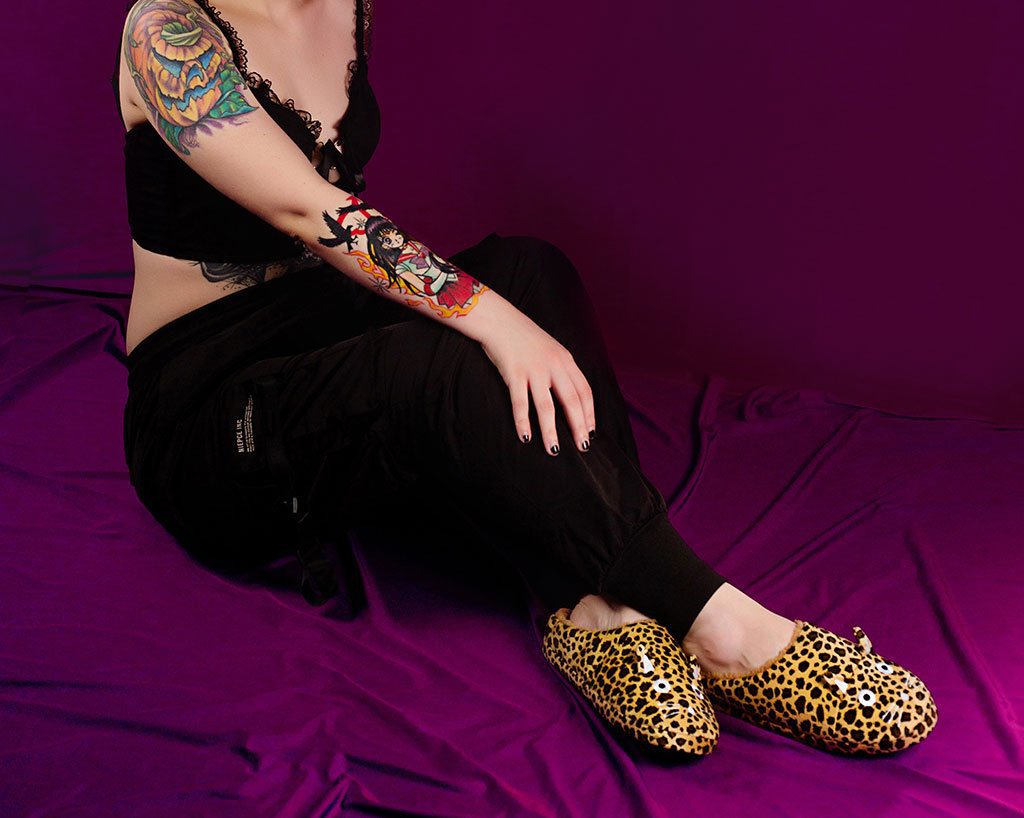 SL07 Tan Leopard Kitty Slipper