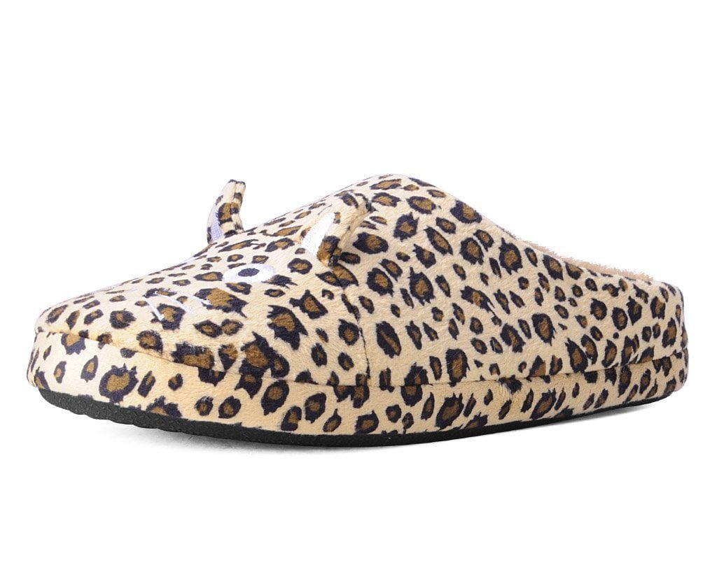 SL07 Tan Leopard Kitty Slipper