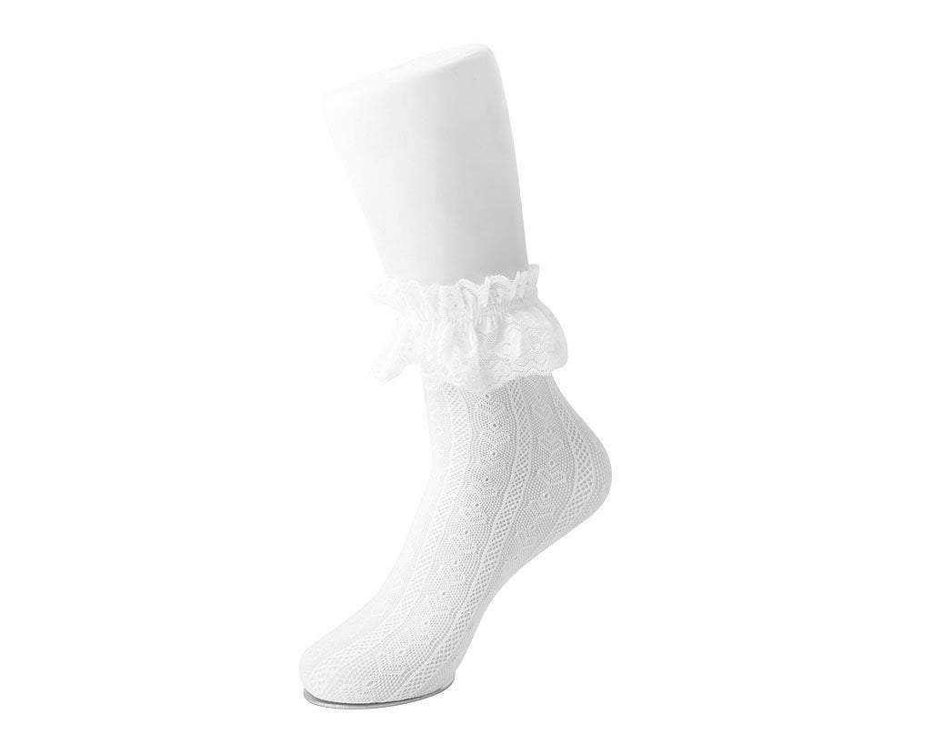 TSK1070 White Lace Crew Sock TSK1070-OS