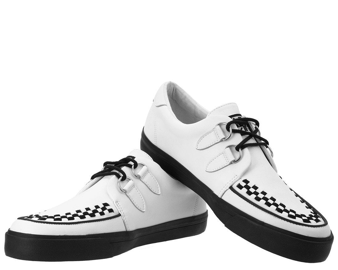 A9179 White Leather D-Ring Sneaker