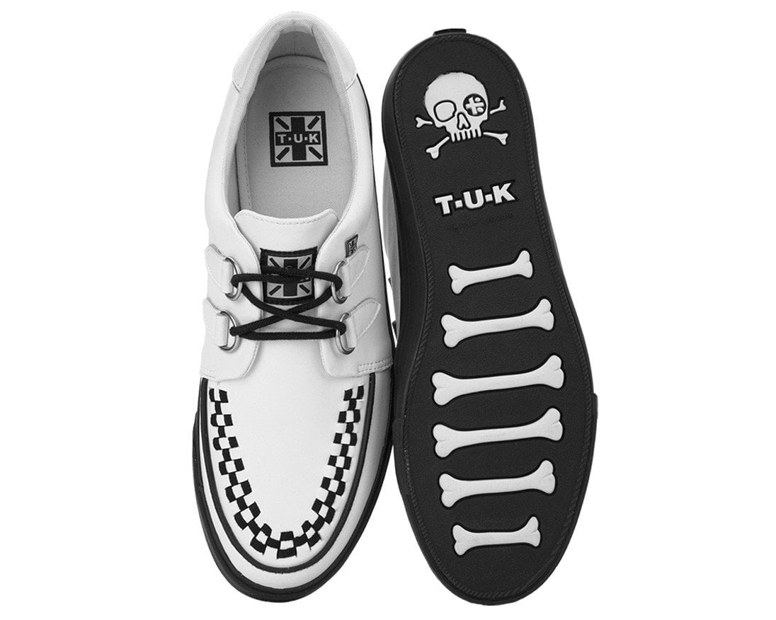 A9179 White Leather D-Ring Sneaker