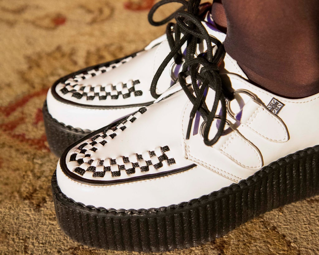 V6803 White Leather Viva Mondo Creeper