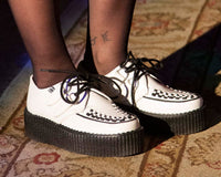 V6803 White Leather Viva Mondo Creeper