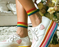 TSK1041 White Sheer Rainbow Sock TSK1041-OS