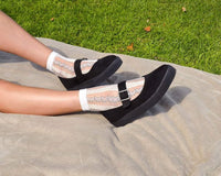 TSK1078 White Stripe Floral Sheer Sock TSK1078-OS