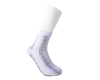 TSK1078 White Stripe Floral Sheer Sock TSK1078-OS