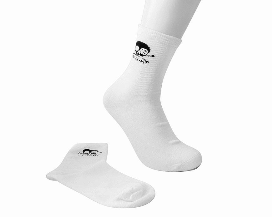 TSK1033 White T.U.K. Skull Logo Men’s Sock TSK1033-OS