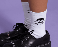 TSK1032 White T.U.K. Skull Logo Women’s Sock TSK1032-OS