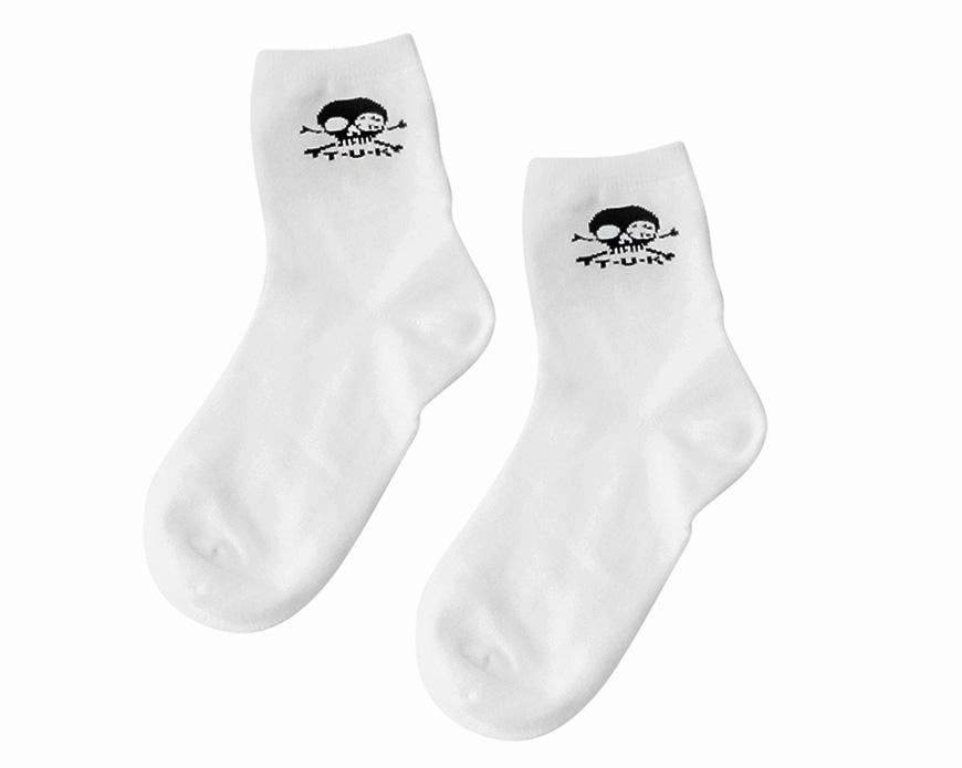 TSK1032 White T.U.K. Skull Logo Women’s Sock TSK1032-OS