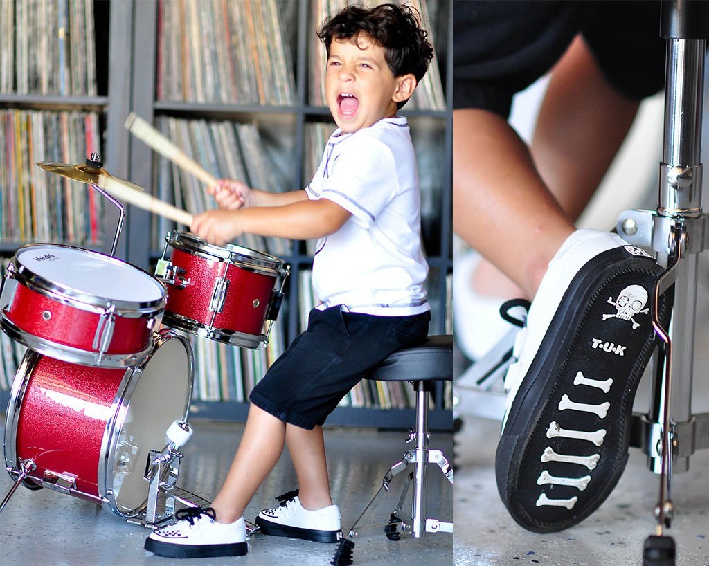 A9788B White TUKskin™ 2-Ring Creeper Toddler Sneaker