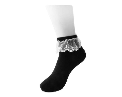 TSK1065 Women's Black Lace Eyelet Sock TSK1065-OS