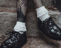 TSK1094 Women's White Knit Lace Sock TSK1094-OS